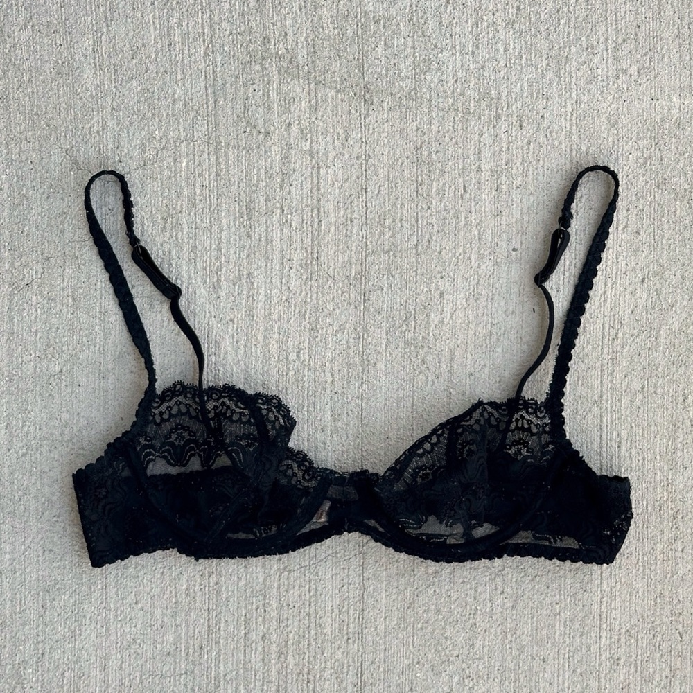 vintage black lace bra